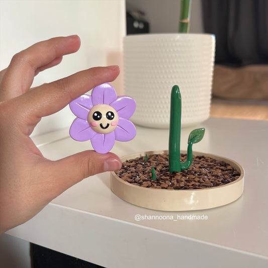 Purple Flower Ring Holder