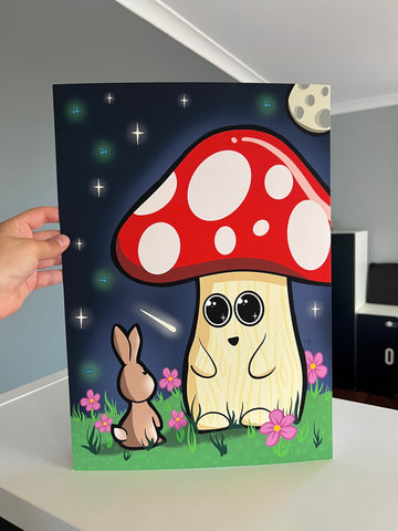 'The Mushroom and The Rabbit' Art Print