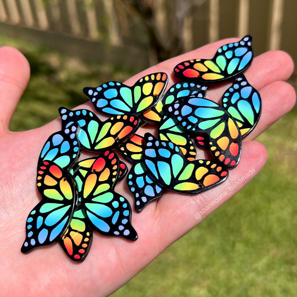 Butterfly Wing Earrings - Rainbow