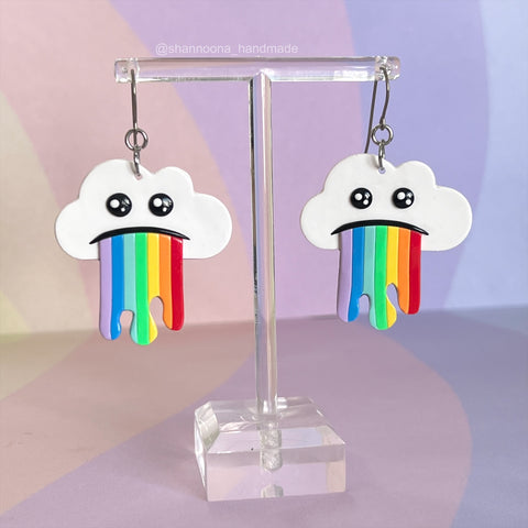 Rainbow Puke Earrings