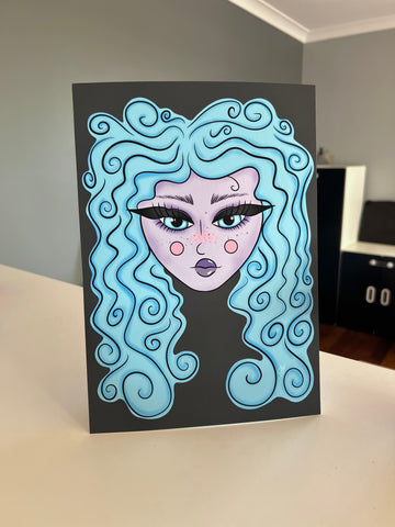 'Blue Hair Woman' Art Print