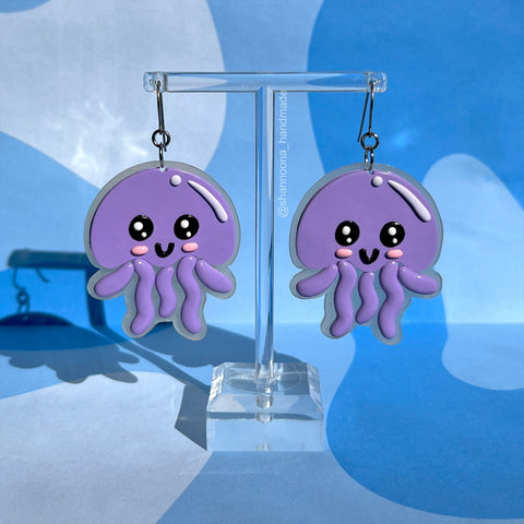 Jellyfish Earrings - Purple