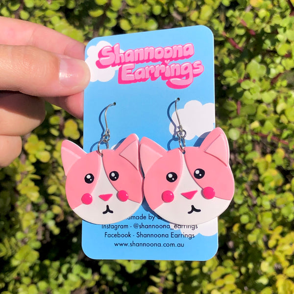 Kitty Earrings - Pink