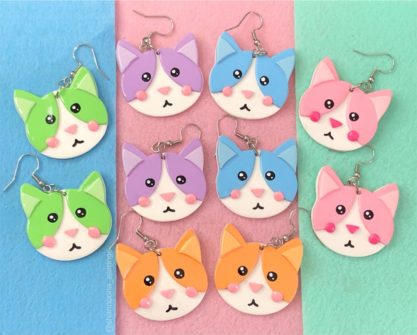 Kitty Earrings - Pink