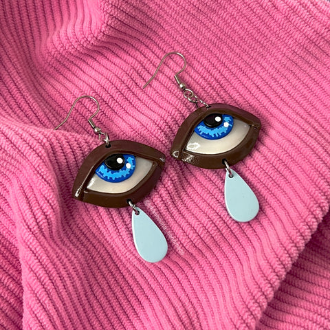Crying Eye Earrings - Dark Skin Tone
