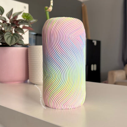 Pastel Rainbow Waves Vase