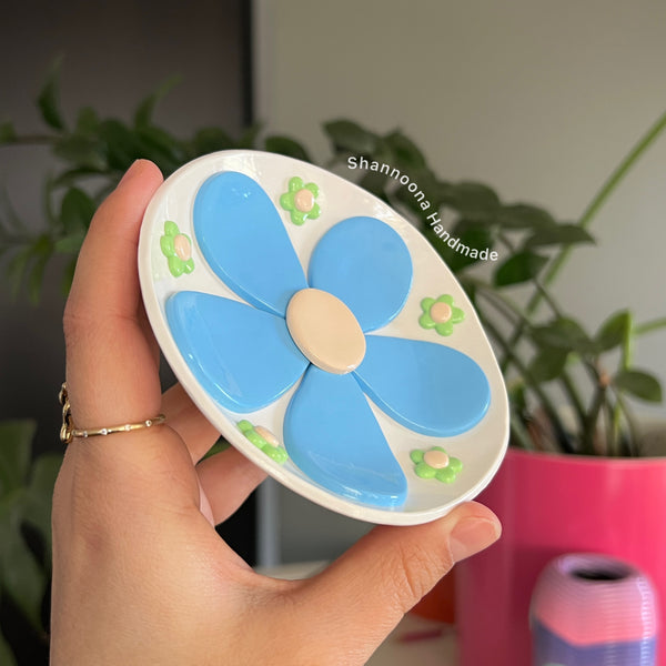 Flower Trinket Dish - Blue