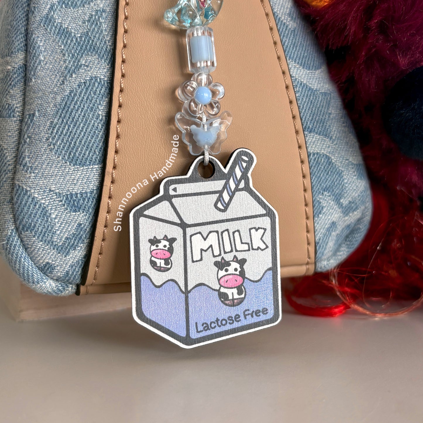 Milk Beaded Keychain - Lactose Free