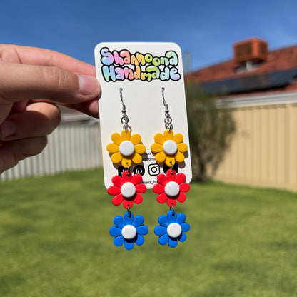 Primary Flower Dangle Earrings