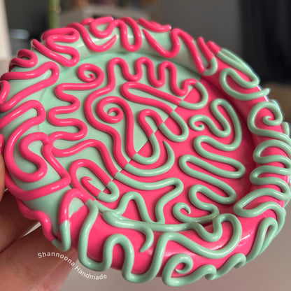 Mint Green/Hot Pink Trinket Tray