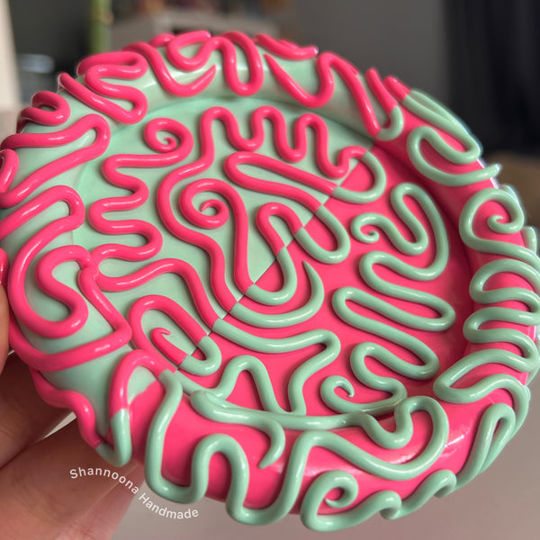 Mint Green/Hot Pink Trinket Tray
