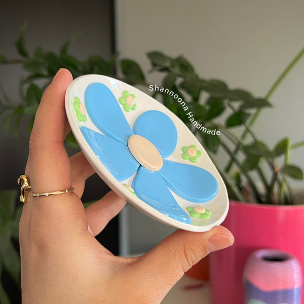 Flower Trinket Dish - Blue