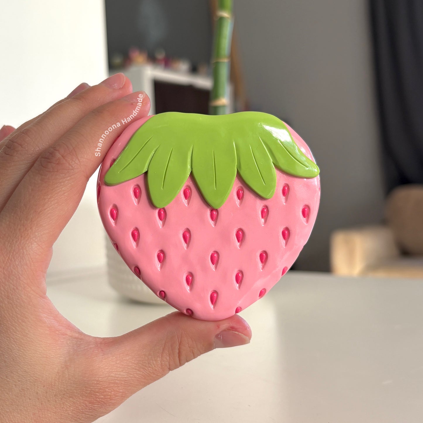 Strawberry Compact Mirror - Pink
