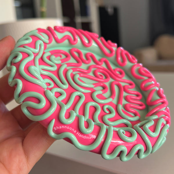 Mint Green/Hot Pink Trinket Tray