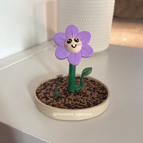Purple Flower Ring Holder