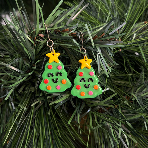 Mini Christmas Tree Earrings