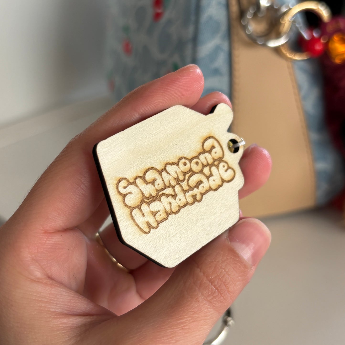 Milk Beaded Keychain - Honeycomb