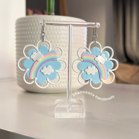Rainbow Doily Earrings