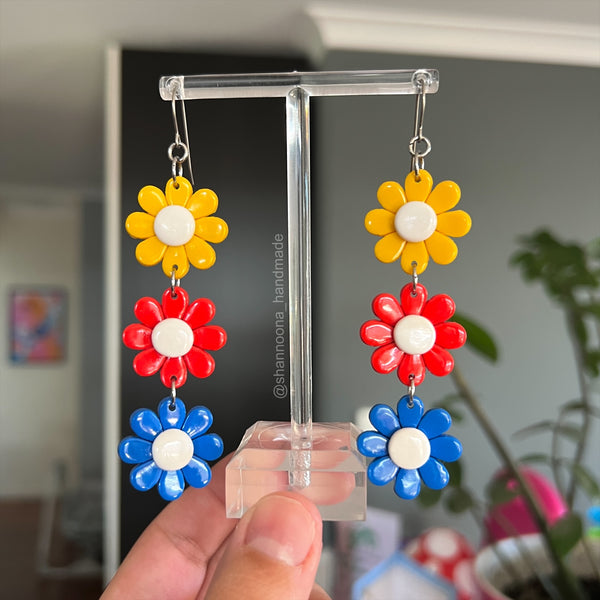 Primary Flower Dangle Earrings