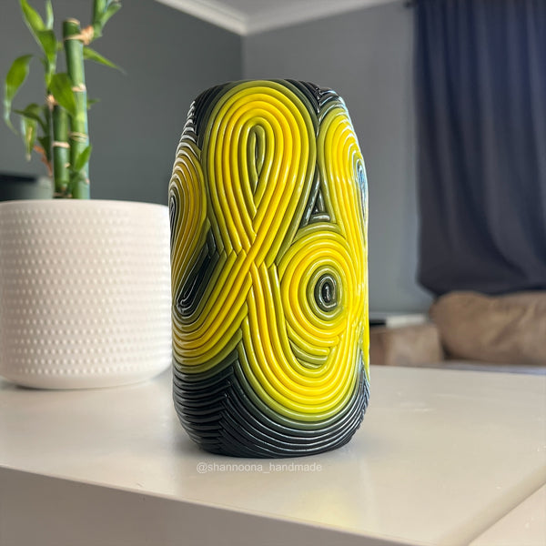 Yellow To Black Vase
