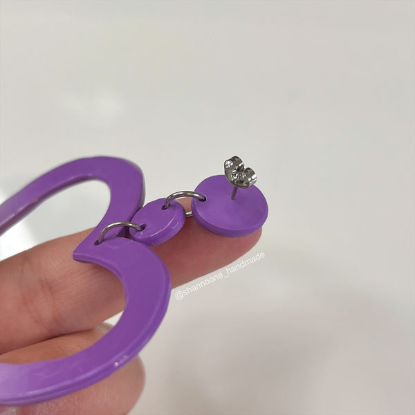 Ombré Heart Earrings - Purple
