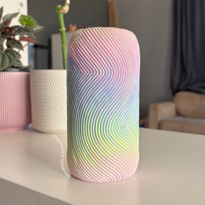 Pastel Rainbow Waves Vase