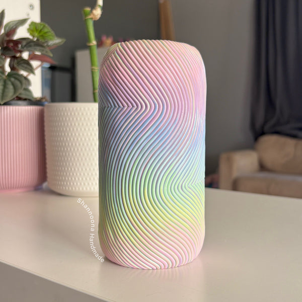 Pastel Rainbow Waves Vase