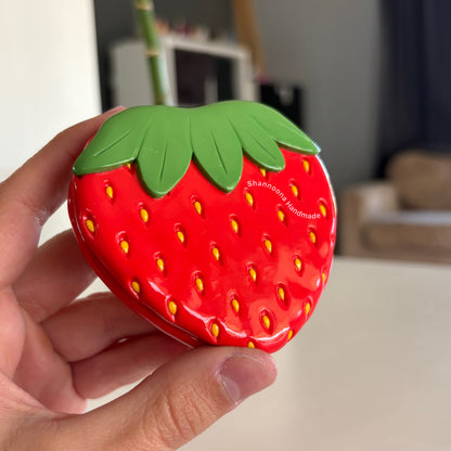 Strawberry Compact Mirror - Red