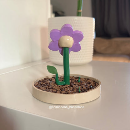 Purple Flower Ring Holder