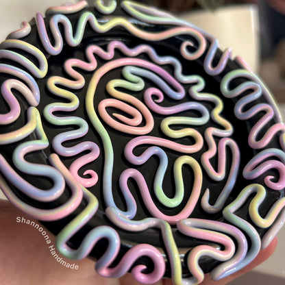 Pastel Squiggle Trinket Tray - Black