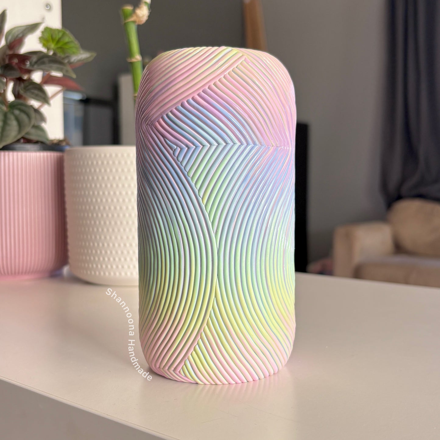 Pastel Rainbow Waves Vase