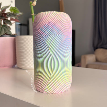 Pastel Rainbow Waves Vase