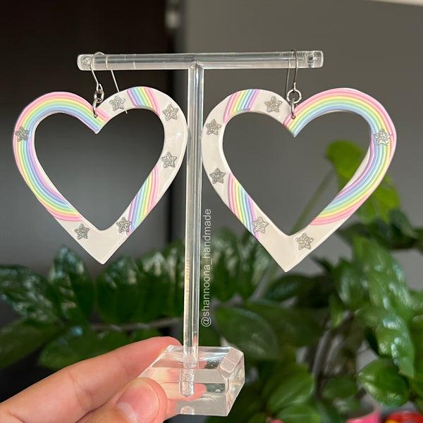 Heartsy Hoop Earrings - Rainbow