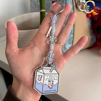 Milk Beaded Keychain - Lactose Free