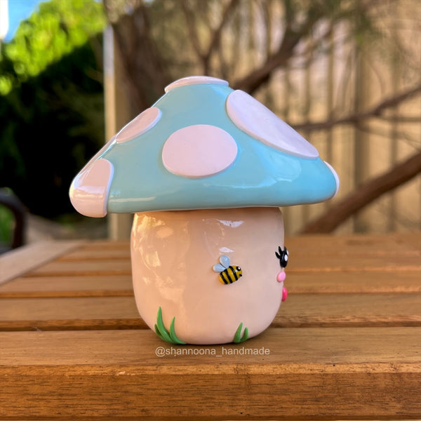 Mushroom Trinket Jar - Turquoise