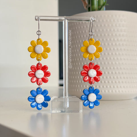 Primary Flower Dangle Earrings