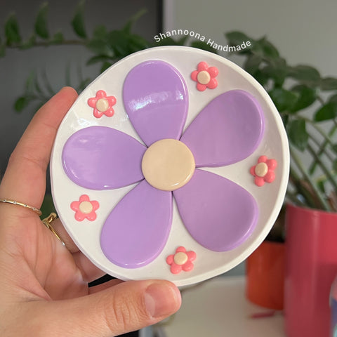 Flower Trinket Dish - Purple