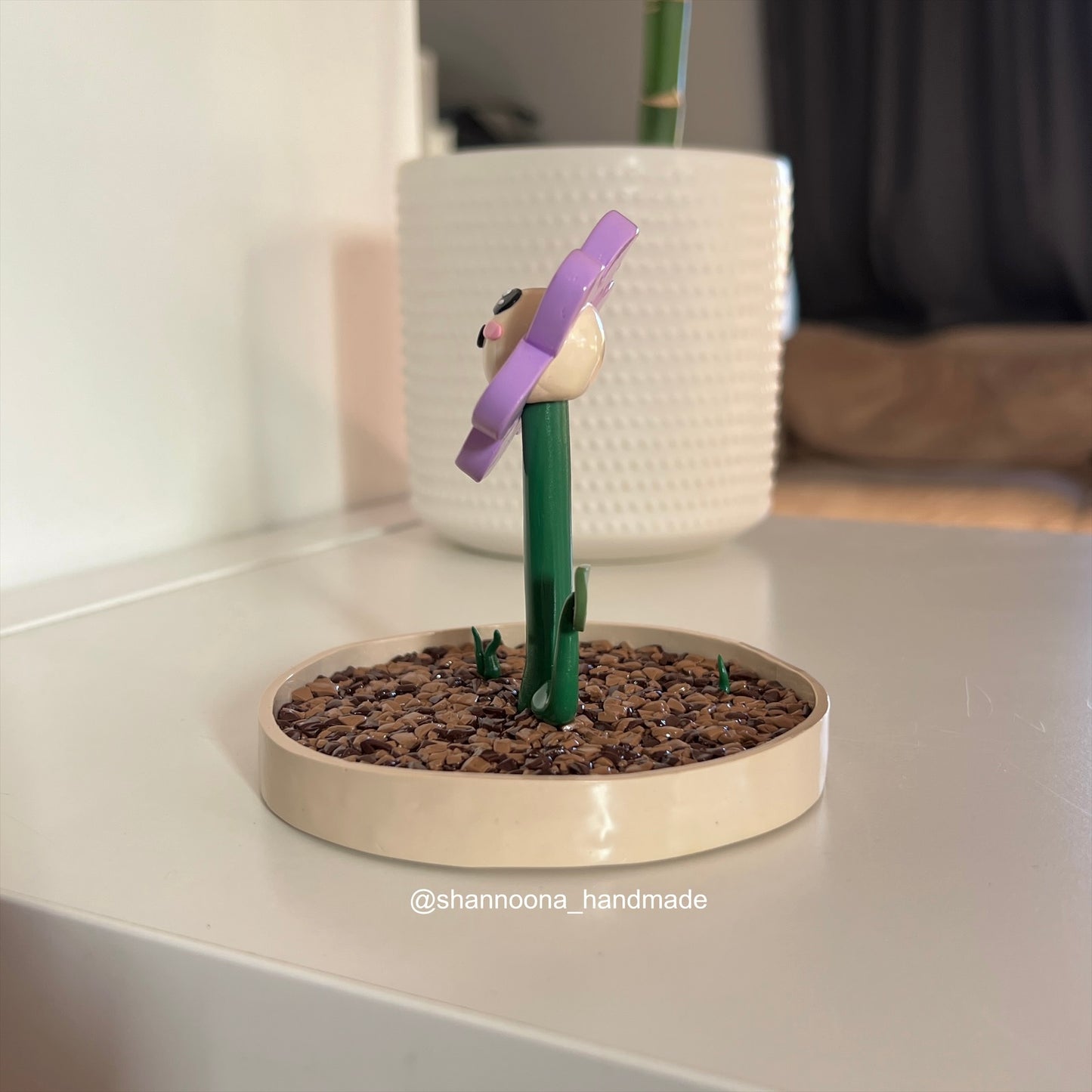Purple Flower Ring Holder