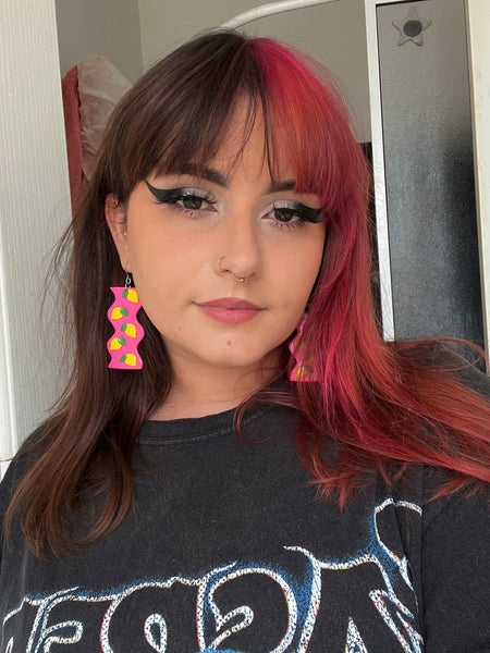 Wavy Lemon Dangle Earrings