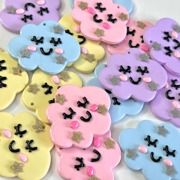 Sleepy Cloud Earrings - Purple