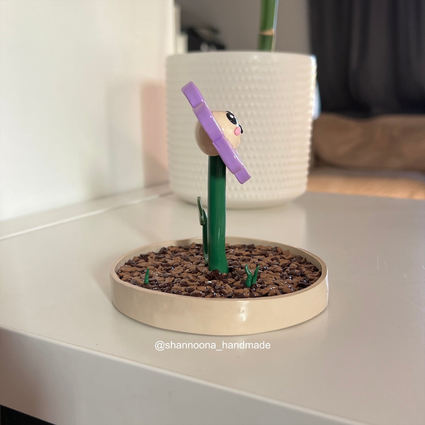 Purple Flower Ring Holder