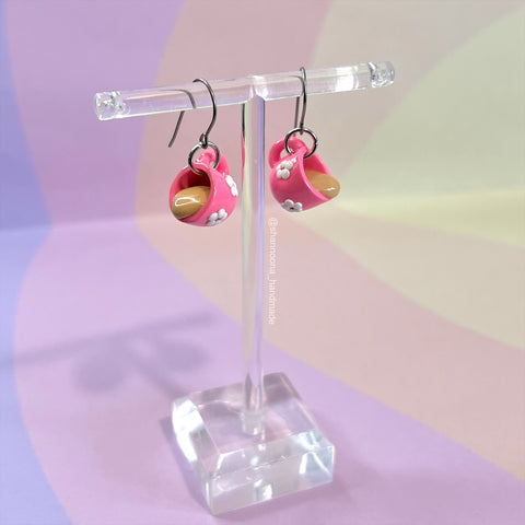 Spill The Tea Earrings - Pink