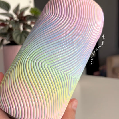 Pastel Rainbow Waves Vase