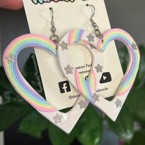 Heartsy Hoop Earrings - Rainbow