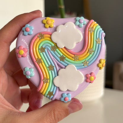 Pastel Dreams Compact Mirror - Purple