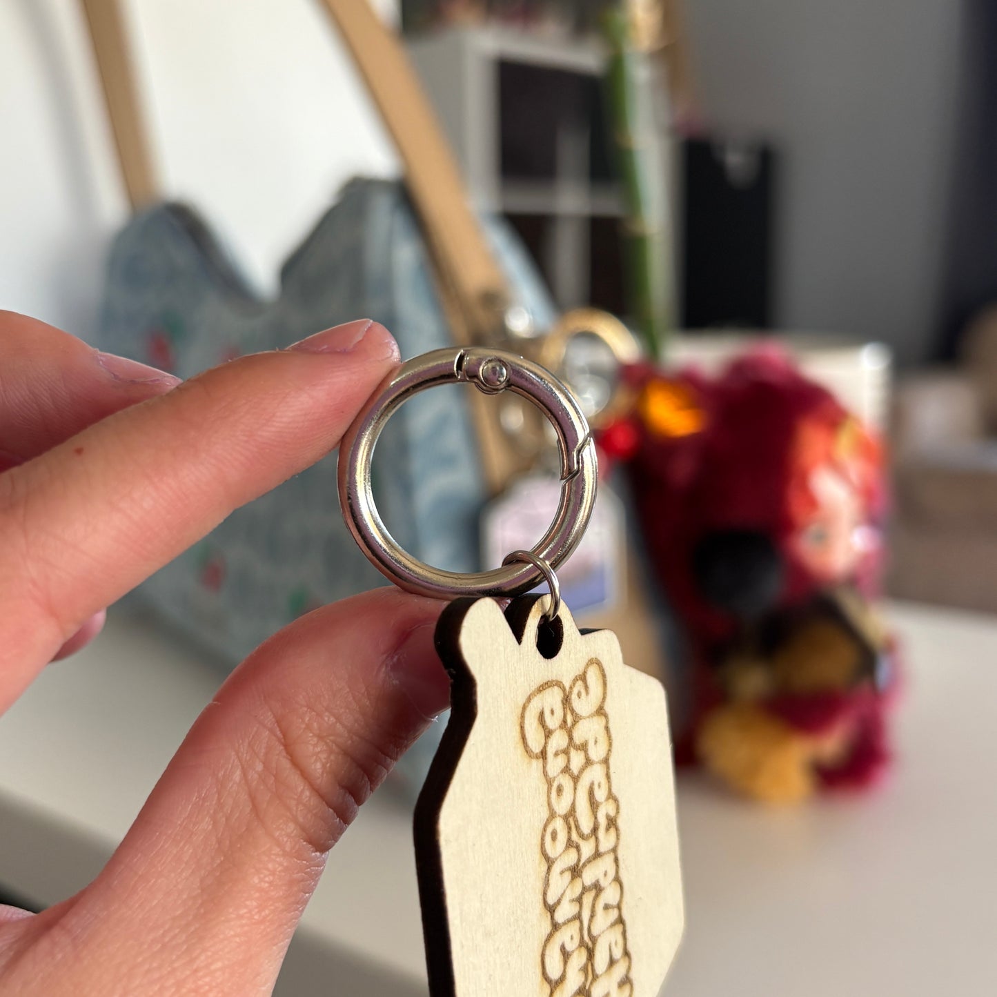Milk Wooden Keychain - Oat