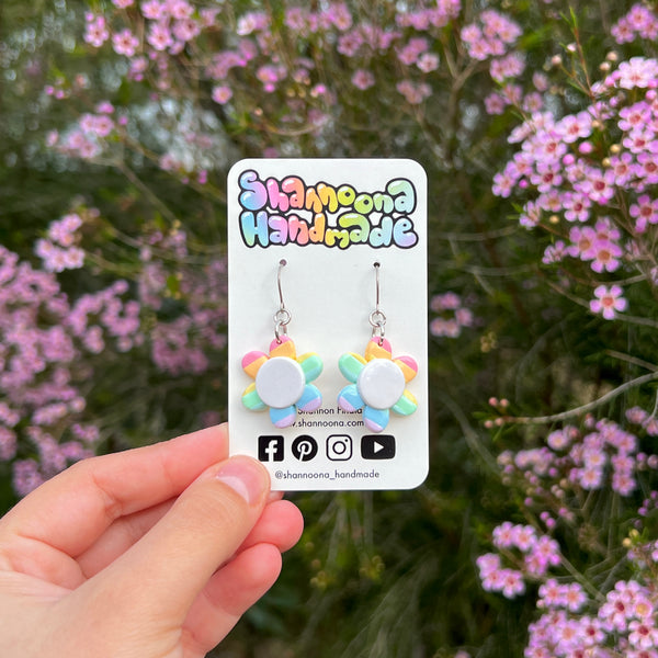 Rainbow Flower Earrings