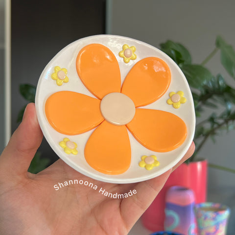 Flower Trinket Dish - Orange