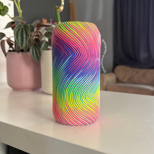 Neon Rainbow Waves Vase