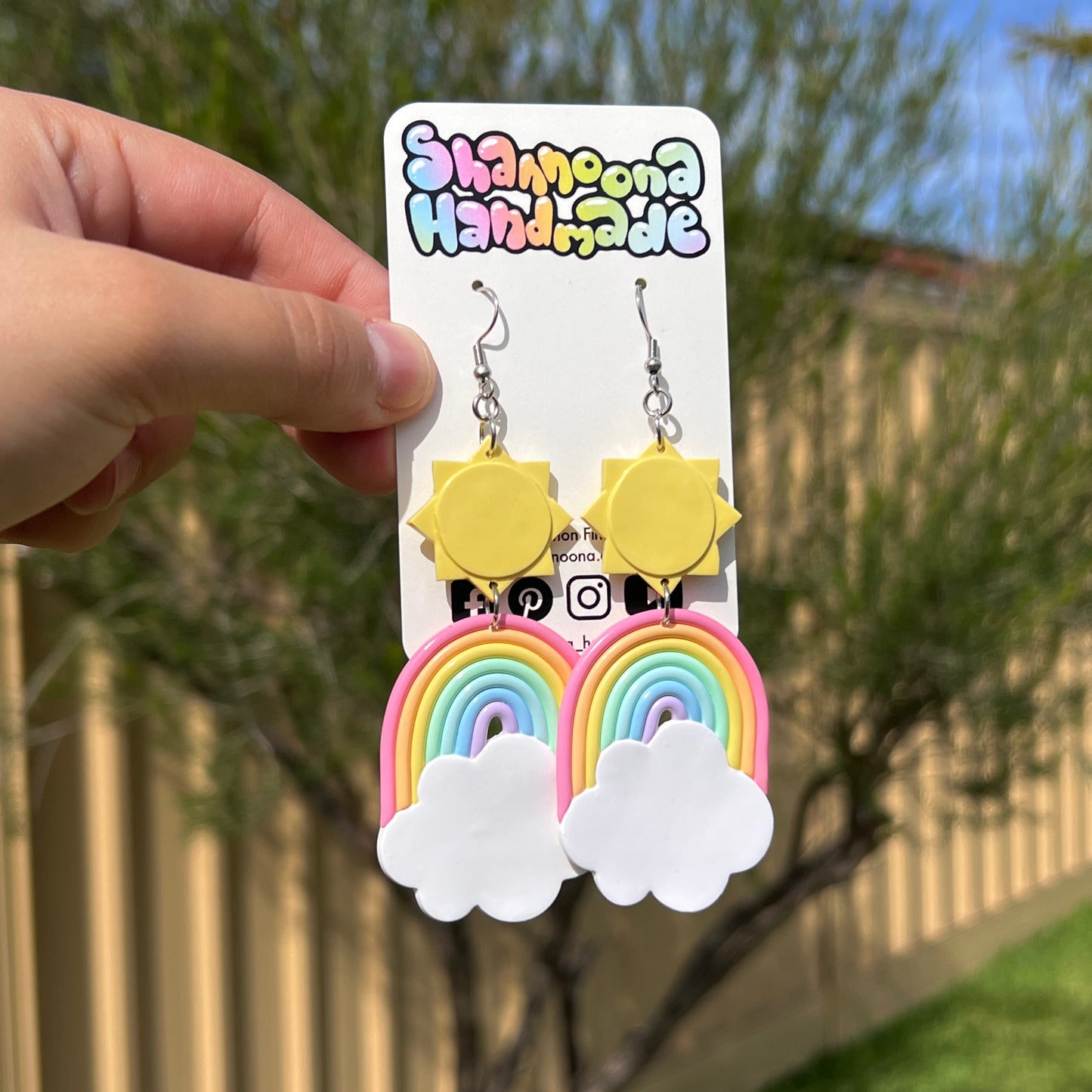 Sun and Rainbow Earrings - Pastel